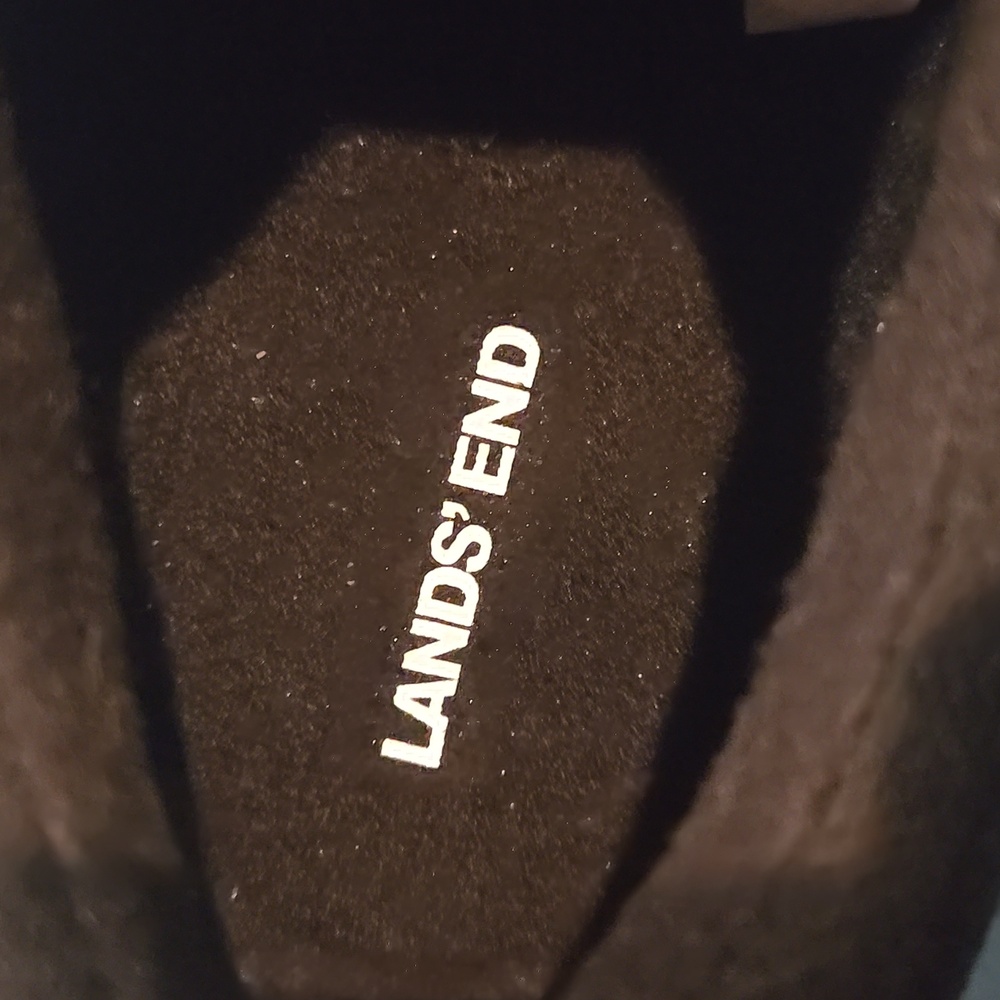 Lands' End Black Slip-On Sneakers with Zipper Closure - Picture 2 of 6